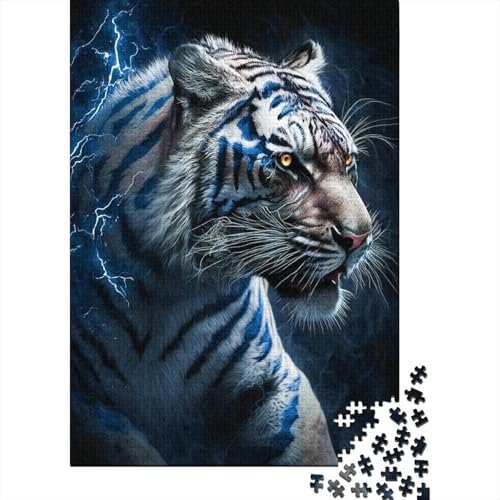 Puzzle für Erwachsene Storm Tigers 1000-teiliges Puzzle für Erwachsene, Holzpuzzle für Erwachsene und Kinder ab 12 Jahren, Lernspielzeug, Größe: 75 x 50 cm von LiJianXXE