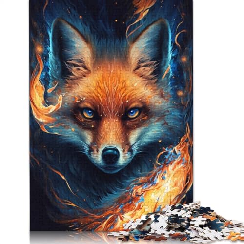 Puzzle für Erwachsene Wolf Fire, 1000-teiliges Puzzle aus Holz für Erwachsene und Kinder ab 12 Jahren, lustige Spiele für die ganze Familie (Größe 75 x 50 cm) von LiJianXXE