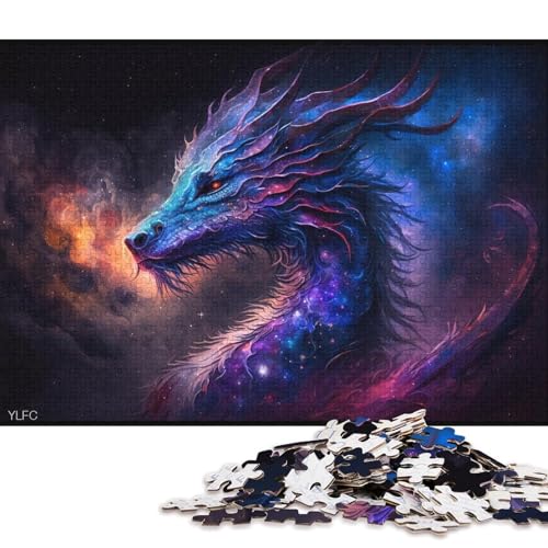 Puzzle für Erwachsene mit 1000 Teilen, Cosmic Art Dragon, Puzzle für Erwachsene, Karton-Puzzle, Spielzeug, Wanddekoration (Größe 38 * 26 cm) von LiJianXXE