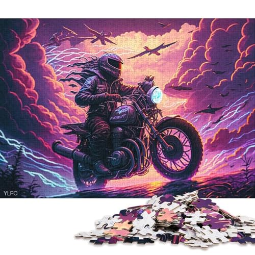 Puzzle für Erwachsene mit 1000 Teilen, Fantasy-Art-Motorrad-Puzzle für Erwachsene, Karton-Puzzle-Spielzeug, Wanddekoration (Größe 38 * 26 cm) von LiJianXXE