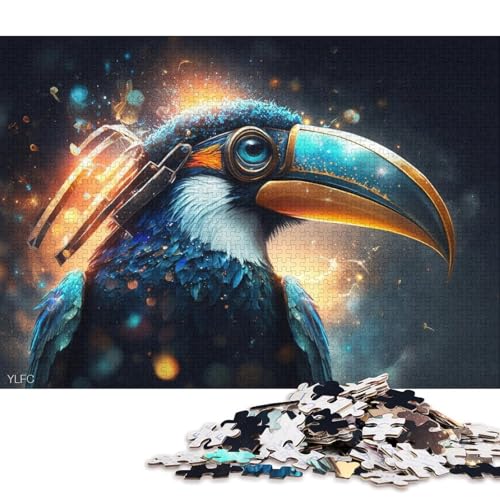 Puzzle für Erwachsene mit 1000 Teilen, Tukan-Krieger, Puzzle für Erwachsene, Holzpuzzle, Spielzeug, Wanddekoration (Größe 75 * 50 cm) von LiJianXXE