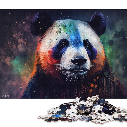 Puzzle für Erwachsene mit 1000 Teilen, buntes Panda-Puzzle für Erwachsene, Holzpuzzle, Spielzeug, Wanddekoration (Größe 75 * 50 cm) von LiJianXXE