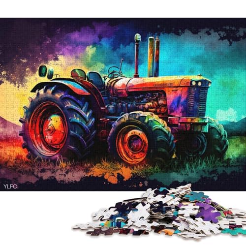 Puzzle für Erwachsene mit 1000 Teilen, buntes Traktor-Puzzle für Erwachsene, Holzpuzzle, Spielzeug, Wanddekoration (Größe 75 * 50 cm) von LiJianXXE