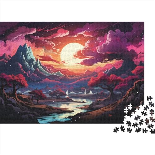 Puzzle für Erwachsene mit 1000 Teilen, japanische Kunstlandschaft, Puzzle für Erwachsene, Holzpuzzle, tolle Geschenke zu Weihnachten, 50 x 75 cm von LiJianXXE