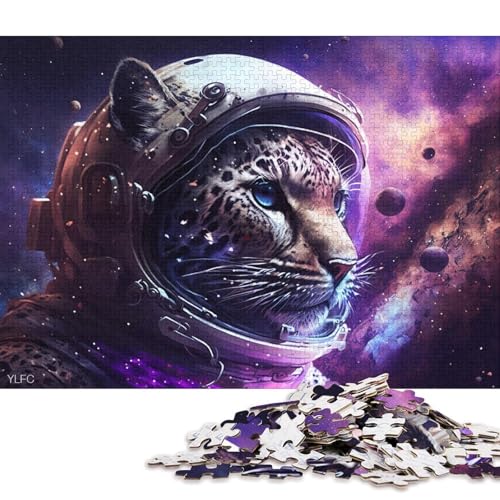 Puzzle für Erwachsene mit 1000 Teilen, kosmischer Astronaut, Leopard, Puzzle für Erwachsene, Kartonpuzzle, Spielzeug, Wanddekoration (Größe 38 * 26 cm) von LiJianXXE