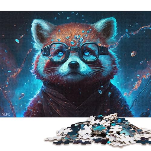 Puzzle für Erwachsene mit 1000 Teilen, magischer roter Panda-Krieger, Puzzle für Erwachsene, Karton-Puzzle, Spielzeug, Wanddekoration (Größe 38 * 26 cm) von LiJianXXE