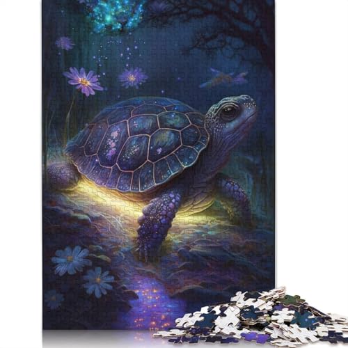 Puzzle für Erwachsene und Kinder, Traumschildkröte, Blume, 1000 Teile, Puzzle für Erwachsene und Kinder ab 12 Jahren, Holzpuzzle, Stressabbau-Spielzeug, Größe: 75 x 50 cm von LiJianXXE