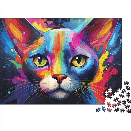 Puzzle mit 1000 Teilen, Abessinierkatze, Holzpuzzle, tolles Geschenk für Erwachsene, 50 x 75 cm von LiJianXXE