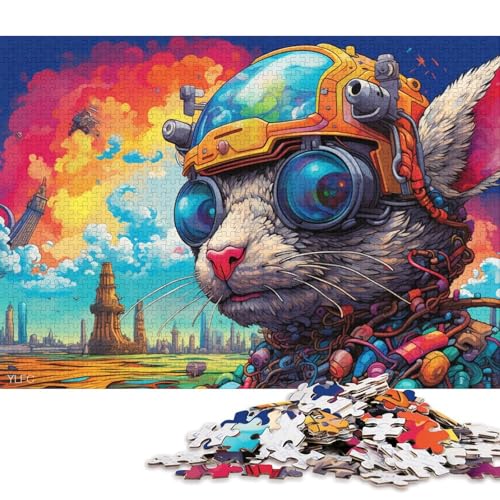 Puzzle mit 1000 Teilen, buntes Robotermaus-Puzzle für Erwachsene, Holzpuzzle, Spielzeug, Wanddekoration 75x50cm/1000 Teile von LiJianXXE