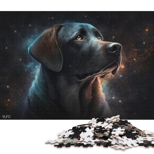 Puzzle mit 1000 Teilen, kosmische Galaxie, Labrador, Puzzle für Erwachsene, anspruchsvolles Holzpuzzle 75x50cm/1000 Teile von LiJianXXE