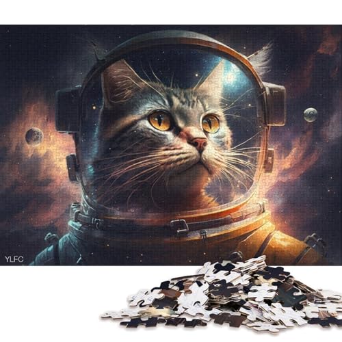 Puzzle mit 1000 Teilen, kosmischer Astronautenfuchs, Puzzle für Erwachsene, Holzpuzzle, Spielzeug, Wanddekoration 75x50cm/1000 Teile von LiJianXXE