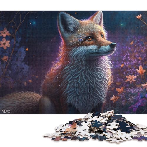 Puzzle mit 1000 Teilen, magischer Fuchs, Puzzle für Erwachsene, Holzpuzzle, Spielzeug, Wanddekoration 38x26cm/1000 Teile von LiJianXXE