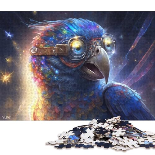 Puzzle mit 1000 Teilen, magischer Tierpapagei, Puzzle für Erwachsene, Holzpuzzle, Spielzeug, Wanddekoration 38x26cm/1000 Teile von LiJianXXE