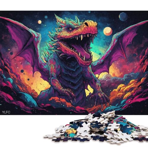 Puzzle mit 1000 Teilen, süßes Drachenbaby-Puzzle für Erwachsene, anspruchsvolles Holzpuzzle 38x26cm/1000 Teile von LiJianXXE