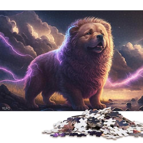 Puzzle mit 1000 Teilen für Erwachsene und Kinder, Kunst-Chow-Chow-Hunde-Puzzles für Holzpuzzle, Heimdekorations-Puzzles 38x26cm/1000 Stück von LiJianXXE