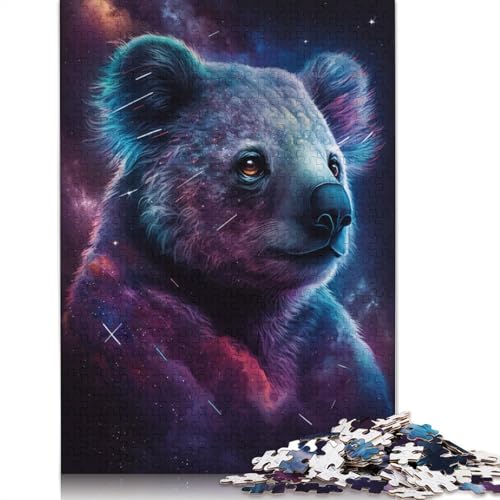 Puzzles Galaxy Animal Koala Puzzles für Erwachsene, 1000-teiliges Kartonpuzzle, geeignet für Erwachsene, Heimdekorationspuzzle (Größe 38 x 26 cm) von LiJianXXE