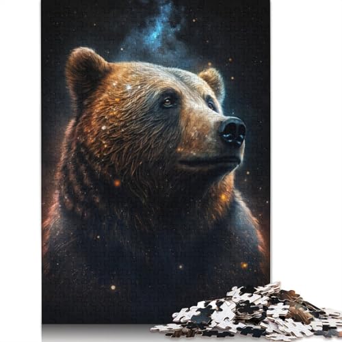 Puzzles for Galaxy Animals Braunbär, 1000-teiliges Puzzle, Holzpuzzle für Erwachsene und Kinder ab 12 Jahren, Lernspiel, Herausforderungsspielzeug (Größe 75 x 50 cm) von LiJianXXE