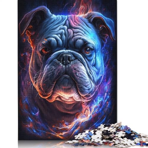 Puzzles für Bulldog Fire, 1000-teiliges Puzzle aus Karton, Puzzle für Erwachsene und Kinder ab 12 Jahren, Lernspiel, Herausforderungsspielzeug (Größe 38 x 26 cm) von LiJianXXE