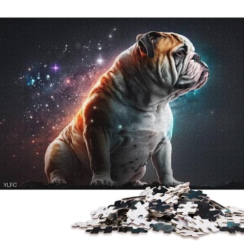 Puzzlespiel mit 1000 Teilen, Cosmic Bulldog, Puzzle für Erwachsene, Holzpuzzle, Lernspiel, Herausforderungsspielzeug 38x26cm/1000 Teile von LiJianXXE