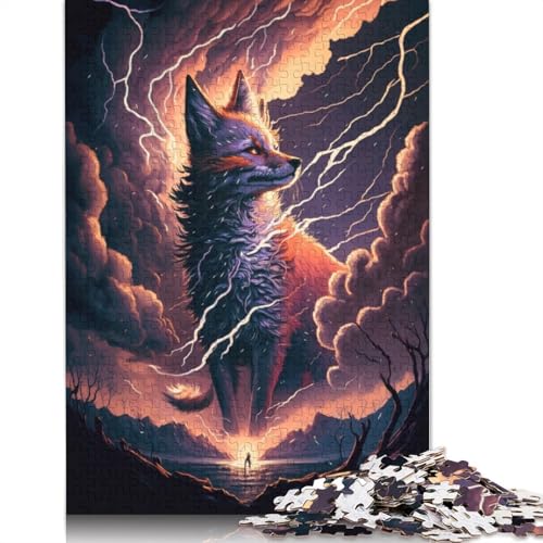 Puzzlespiel mit 1000 Teilen, Fantasie-Fuchs-Tierpuzzle, Holzpuzzle, tolles Geschenk für Erwachsene, Größe: 75 x 50 cm von LiJianXXE