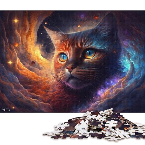 Puzzlespiel mit 1000 Teilen, Nebel-Katzen-Puzzle für Erwachsene, Holzpuzzle, Lernspiel, Herausforderungsspielzeug 75x50cm/1000 Teile von LiJianXXE