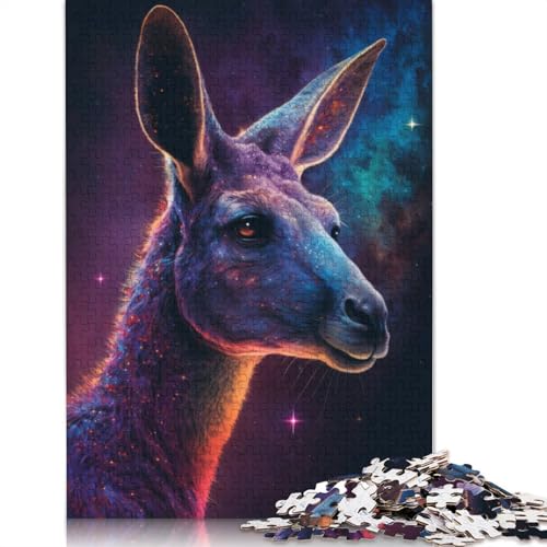 Puzzlespiel mit 1000 Teilen, Tier-Känguru-Puzzle für Erwachsene, Holzpuzzle, Heimdekoration (Größe 75 x 50 cm) von LiJianXXE