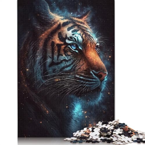 Puzzlespiel mit 1000 Teilen, kosmisches Tier-Tiger-Puzzle für Erwachsene, Holzpuzzle, Lernspiele, Heimdekorationspuzzle. (Größe 75 x 50 cm) von LiJianXXE