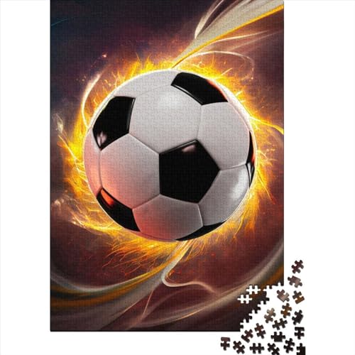 Soccer Ball Storm Holzpuzzle für Jugendliche und Erwachsene, 1000 Teile, Lernspiel, Herausforderungsspielzeug, Größe 75x50 cm von LiJianXXE