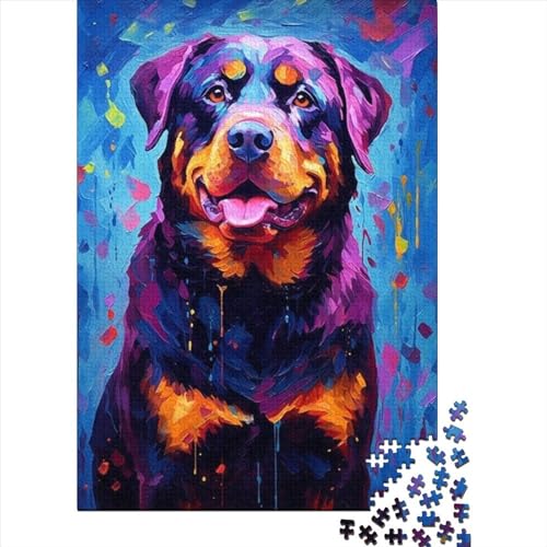 Tier-Fantasie-Hund-Puzzle aus Holz, Puzzle für Erwachsene, Teenager, Puzzle für Erwachsene, 1000 Teile, anspruchsvolles Spiel, Geschenke, Größe 75x50 cm von LiJianXXE