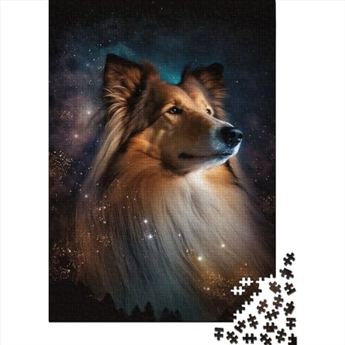 Tier-Fantasie-Hund-Puzzle für Erwachsene, 300 Teile, Holzpuzzle für Erwachsene, Lernspiel, Herausforderungsspielzeug, Größe 40x28 cm von LiJianXXE