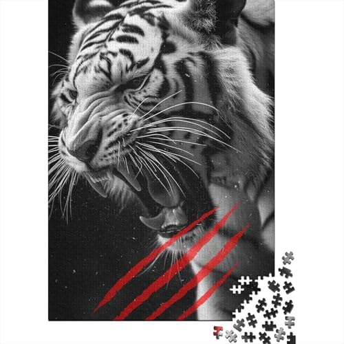 Tiger Beast für Erwachsene 300-teiliges Puzzle aus Holz, Premium-Puzzlespiel, Spielzeug für Erwachsene, Familienpuzzle, Geschenkgröße 40x28 cm von LiJianXXE