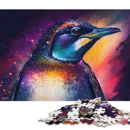 für Erwachsene 1000-Teile Puzzle-Geschenke Buntes Pinguin-Puzzle für Erwachsene Holzpuzzle Puzzle Hands-on-Spiel (Größe 75 * 50 cm) von LiJianXXE