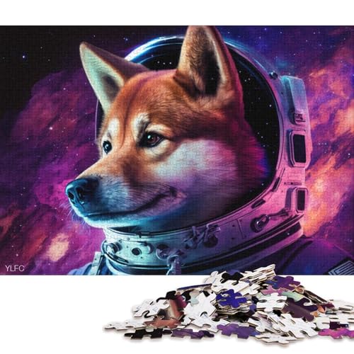 für Erwachsene 1000-Teile Puzzle-Geschenke Galaxy Astronaut Shiba Inu Puzzle für Erwachsene Holzpuzzle Puzzle Hands-on-Spiel (Größe 75 * 50 cm) von LiJianXXE