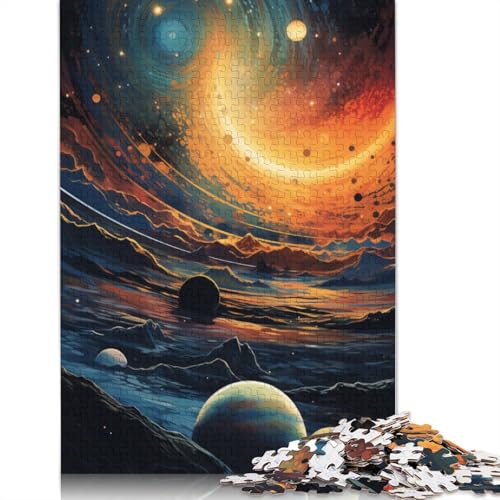 für Erwachsene 1000 Teile Puzzle Geschenke Planeten Weltraum Puzzle für Erwachsene Kinder Holzpuzzle Lernspielzeug Größe: 75x50cm von LiJianXXE