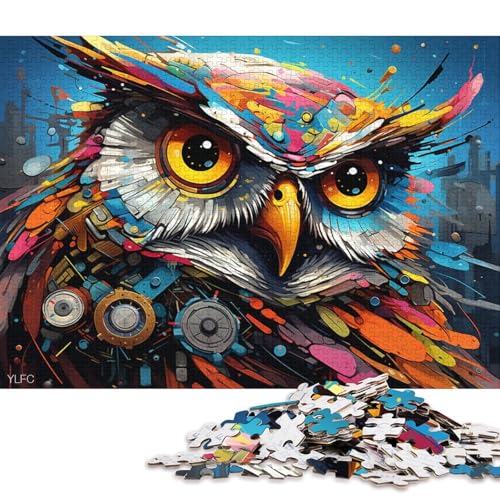 für Erwachsene 1000-Teile Puzzle Geschenke Roboter Eule Vogel Puzzle für Erwachsene Holzpuzzle Puzzle - Herausforderndes Spiel 75x50cm/1000 Stück von LiJianXXE