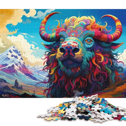 für Erwachsene 1000-Teile Puzzle Geschenke Roboter Yak Art Puzzle für Erwachsene Holzpuzzles Puzzle - Herausforderndes Spiel 38x26cm/1000 Stück von LiJianXXE