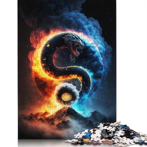 für Erwachsene 1000-Teile Puzzle Geschenke Yin und Yang Puzzles für Erwachsene Kinder Kartonpuzzle Lernspielzeug Größe: 38x26cm von LiJianXXE