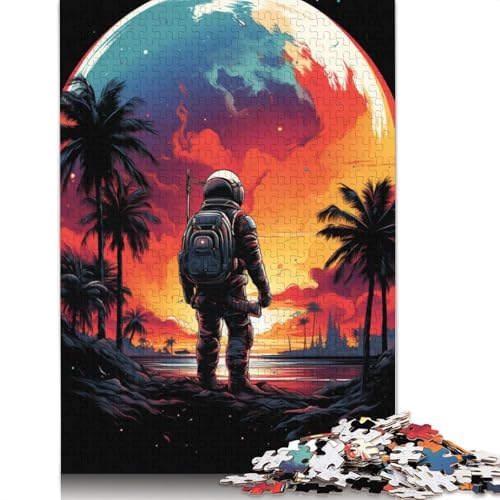 für Erwachsene 1000-teiliges Puzzle Astronauten am Strand Puzzle für Erwachsene Puzzle aus Pappe Lernspiele Heimdekorationspuzzle. Größe: 38 x 26 cm von LiJianXXE