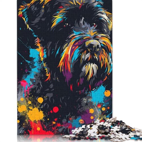 für Erwachsene 1000-teiliges Puzzle Bouvier des Flandres Dog Art Puzzles für Erwachsene Puzzle Holzpuzzles Lernspiele Heimdekorationspuzzle. Größe: 75 x 50 cm von LiJianXXE