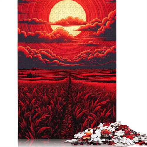 für Erwachsene 1000-teiliges Puzzle mit Sonnenuntergangs-Puzzle für Erwachsene, Puzzle aus Pappe, Lernspiele, Heimdekorations-Puzzle. Größe: 38 x 26 cm von LiJianXXE