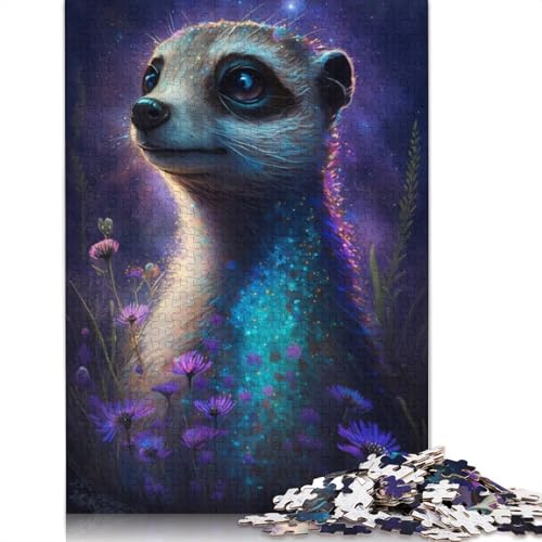 für Erwachsene Puzzle Erdmännchen Blume Galaxie 1000 Teile Puzzle Lernspiele Karton Puzzle für Erwachsene und Kinder ab 12 Jahren Einzigartige Herausforderung Spielgröße: 38x26cm von LiJianXXE