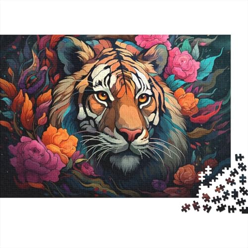 für Erwachsene Puzzle Fantasy Color Tiger Puzzle 1000 Teile für Erwachsene Holzpuzzle für Erwachsene und Familien für Familienspaß und Spieleabend 50x75cm von LiJianXXE