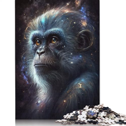 für Erwachsene Puzzle Tier Weltraum AFFE 1000 Teile Puzzle Lernspiele Kartonpuzzle für Erwachsene und Kinder ab 12 Jahren Einzigartige Herausforderung Spielgröße: 38x26cm von LiJianXXE