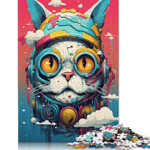 für Erwachsene Puzzles Baby Lynx Robot Erwachsene 1000 Teile Puzzle Holzpuzzle für Erwachsene und Kinder ab 12 Jahren Tolles Geschenk für Erwachsene 75x50cm von LiJianXXE