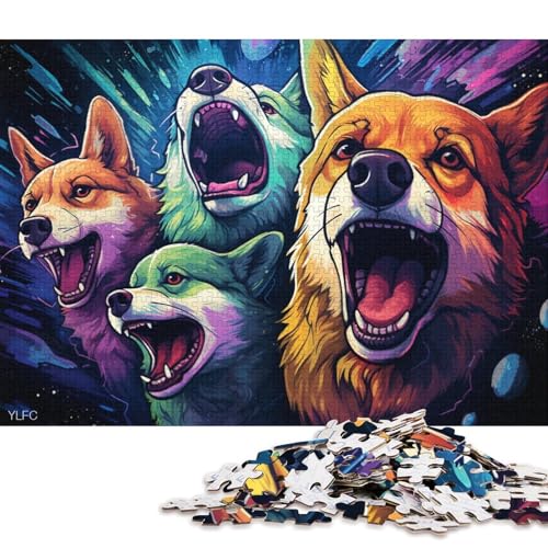 1000-teiliges Puzzle, Art Corgi-Puzzles für Erwachsene, Karton-Puzzles, Lernspielzeug, Familienspiele 38x26cm/1000 Stück von LiJianXXL