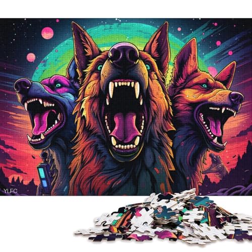 1000-teiliges Puzzle, Art Deutscher Schäferhund, Puzzle für Erwachsene, Kartonpuzzle, Familienspaß-Puzzle 38x26cm/1000 Teile von LiJianXXL