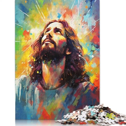 1000-teiliges Puzzle, Art Jesus, Puzzle für Erwachsene, Holzpuzzle, Puzzle für Erwachsene, Geschenke, 75 x 50 cm von LiJianXXL