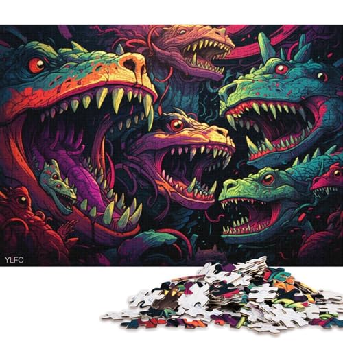 1000-teiliges Puzzle, Art Krokodil-Puzzle, Kartonpuzzle, Lernspielzeug 38x26cm/1000 Stück von LiJianXXL