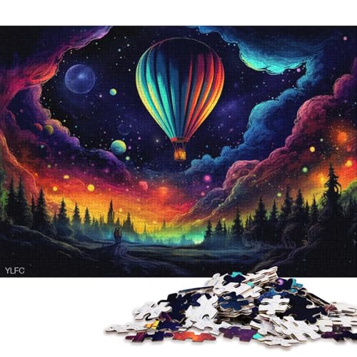 1000-teiliges Puzzle, Bunte Heißluftballons, Puzzle für Erwachsene, Kartonpuzzle, Lernspiel, Herausforderungsspielzeug 38x26cm/1000 Stück von LiJianXXL