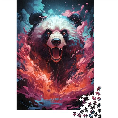 1000-teiliges Puzzle, Bunte Panda-Puzzles für Erwachsene, Holzpuzzle, Lernspiel für Erwachsene und Kinder, Größe: 75 x 50 cm von LiJianXXL